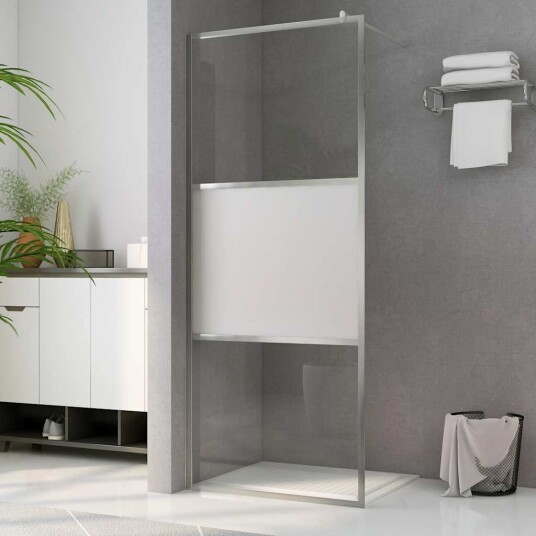 Dusjvegg med halvfrostet ESG glass 115x195 cm