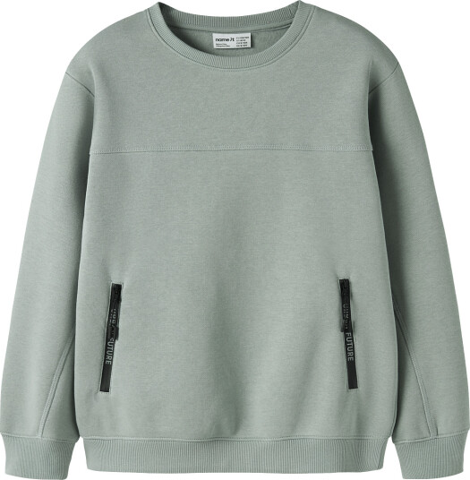 Name It Nkmleo Ls Nreg Sweat Bru Green 158 164