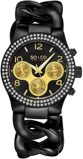 So & Co New York Dameklokke 5013A.7 Soho Flerfarget/Stål Ø38 mm
