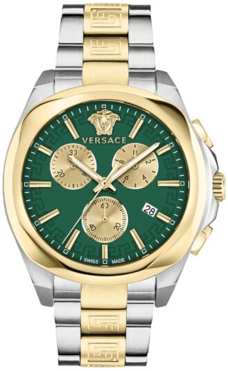 Versace Dameklokke VE3CA0623 Chrono Grønn/Gulltonet stål Ø40 mm