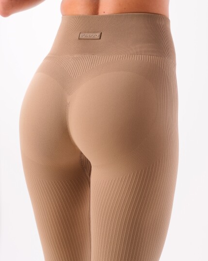 Bumpro Perfect Wide Rib Scrunch Tights Beige Dune - M