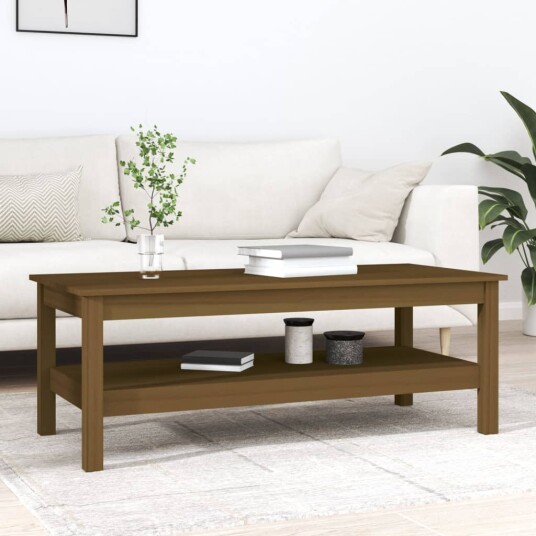 vidaXL Salongbord honningbrun 110x50x40 cm heltre furu vidaXL Salongbord honningbrun 110x50x40 cm heltre furu