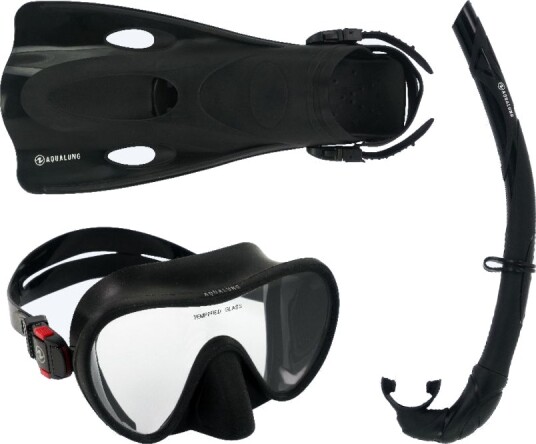 Aqualung Combo snorkelsett til voksne - Nabul - Svart/rød Aqualung Combo snorkelsett til voksne - Nabul - Svart/rød
