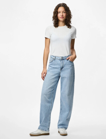 Pieces Pcgrace Mw Barrel Ank Jeans Noos Bc Blue 32 x 32