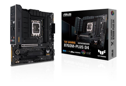 ASUS TUF GAMING B760M-PLUS D4 Micro ATX Hovedkort med LGA 1700 og DDR4