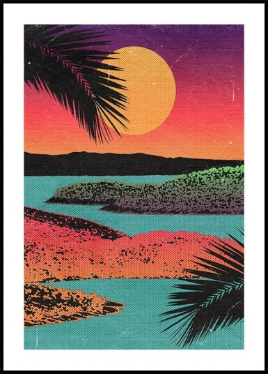 Retro Sunset Plakat / 21x30cm