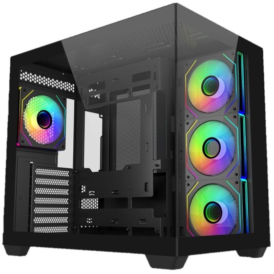 Cooler Master Elite 681 Midi Tower Kabinett med Herdet Glass og USB Sort