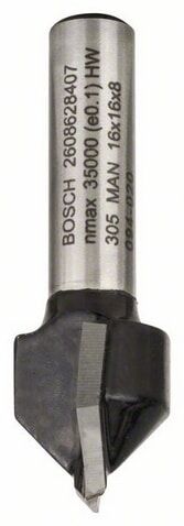 Bosch V-Notfres 8 mm - 16 mm D1, 16 mm L, 45 mm G, 90° - Elektroverktøy tilbehør