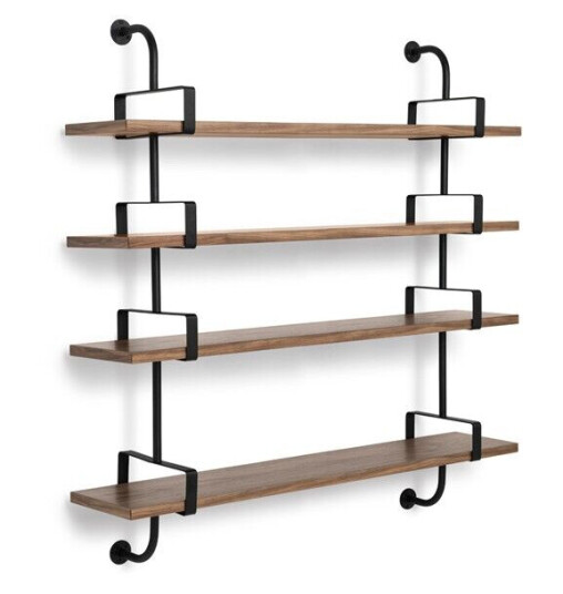 Gubi Demon vegghylle 4 etasjer walnut, 155 cm