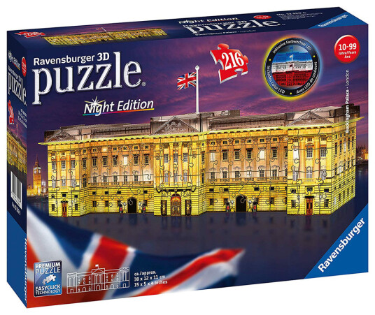 Ravensburger 3d Puslespill 216 Brikker Buckingham Palace At Night