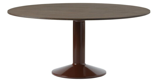 Muuto Midst søylebord Ø 160 Dark Oiled Oak-Dark Red Muuto Midst søylebord Ø 160 Dark Oiled Oak-Dark Red