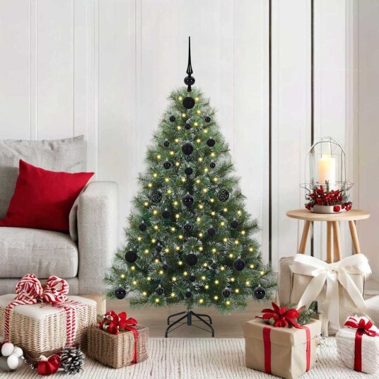  Kunstig juletre med 150 LED med stativ grønn 120 cm PE og PVC