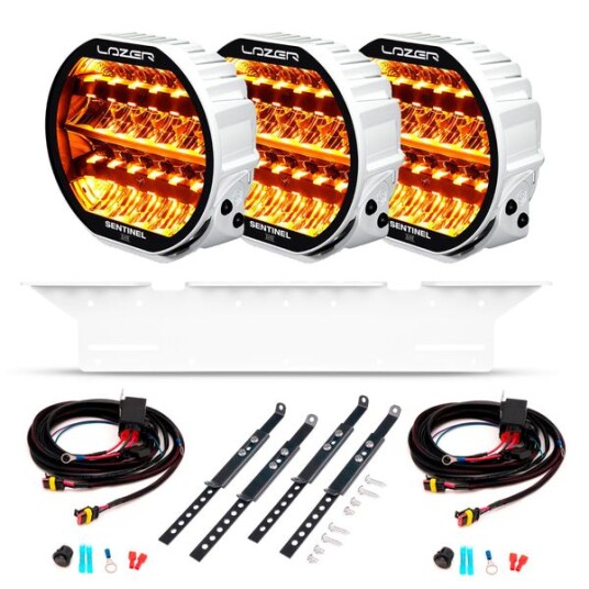 Ekstralys Lazer Sentinel 9 Elite Gen2 White Rund / 23 cm / 145W 3 stk Komplett pakke