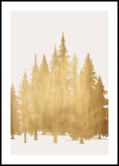 Tannenwald gold Plakat Plakat / 40x50cm