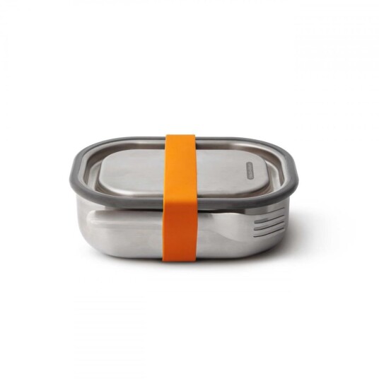 Black+Blum Stainless Steel Lunch Box, Steel-Orange, S