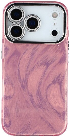 EIDERWOOD iPhone 17 Pro Hybrid Plast Deksel m. Innebygd Kameralinsebeskyttelse Penselstrøkmønster / Rosa