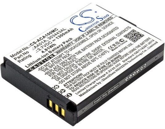 ACTIVEON DKA10W-B batteri (1300 mAh 3.7 V, Sort) ACTIVEON DKA10W-B batteri (1300 mAh 3.7 V, Sort)