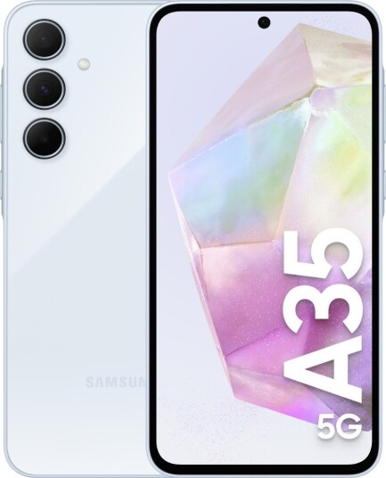 Samsung Galaxy A35 5G 128GB Smarttelefon med AMOLED-skjerm i Awesome Ice Blue