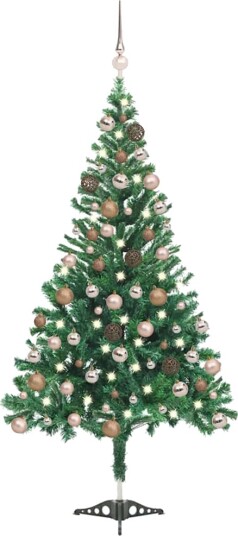 vidaXL Kunstig juletre med LED og kulesett 120 cm 230 grener