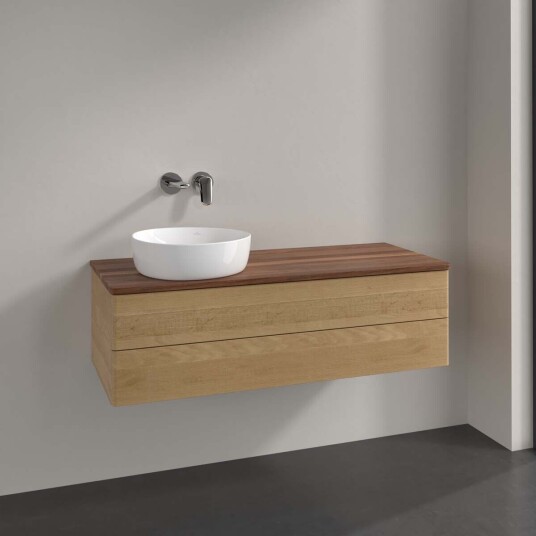 Villeroy & Boch Antao Servantskap med 2 skuffer 120x50x36 cm u/lys Eik/Valnøtt Villeroy & Boch Antao Servantskap med 2 skuffer 120x50x36 cm u/lys Eik/Valnøtt