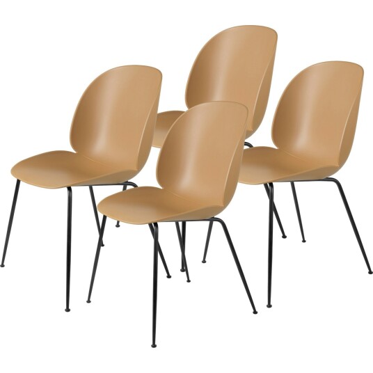 Gubi Beetle Dining Chair Unupholstered Conic Base Black Set Of 4 Amber Brown Gubi Beetle Dining Chair Unupholstered Conic Base Black Set Of 4 Amber Brown