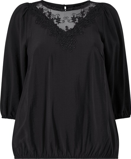 Zizzi Bluse Elina 3/4 Blouse Svart