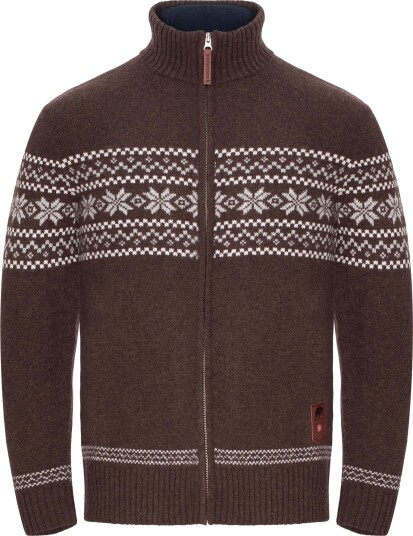 Gridarmor Men"s Snøstjerne Full Zip Ullgenser Bracken Melange L