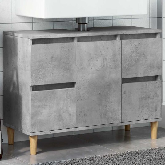 vidaXL Servantskap betonggrå 80x33x60 cm konstruert tre vidaXL Servantskap betonggrå 80x33x60 cm konstruert tre