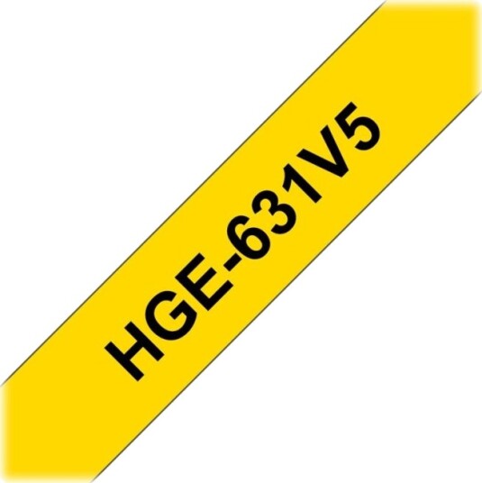 Brother Hge 631V5   Svart På Gult   Rull 1,2 Cm X 8 M 5 KassettEr Laminert Teip   For P Touch Pt 9500Pc Pt 9800Pcn