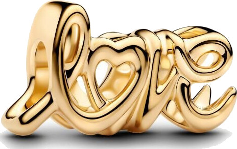 Pandora Moments Charms i 925 forgylt sølv med LOVE
