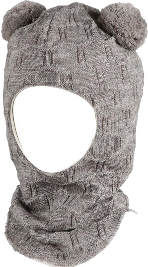 Kivat balaclava lue med store dusker Beigemelert (0 1 år) 0 1 år