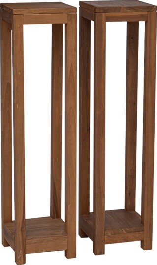 vidaXL Planteholder 2 stk. Naturlig 25 x 25 x 100 cm Massivt Teaktre