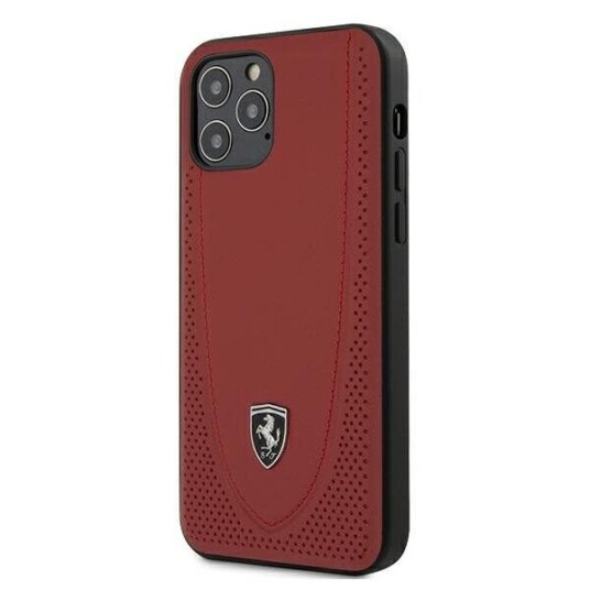Ferrari Feogohcp12mre Iphone 12/12 Pro 6.1" Rødt/Rødt Hardt Deksel, Perforert