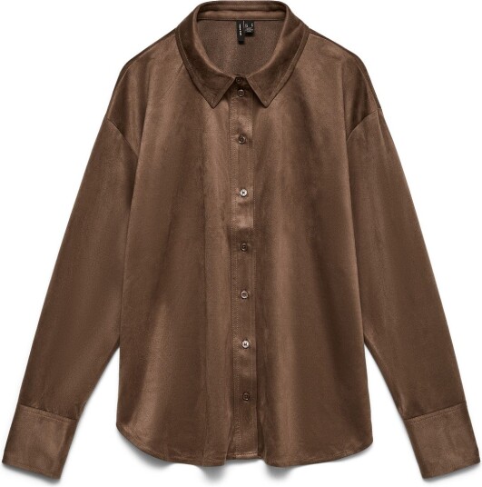 Vero Moda Vmkatty L/S Shirt Wvn Brown S