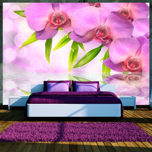 Bakgrunn Orchids In Lilac Color 200x140 - Artgeist sp. z o. o.