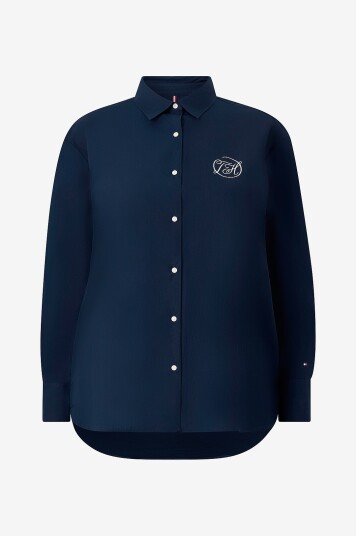 Tommy Hilfiger Curve   Skjorte Crv Cotton Easy   Blå