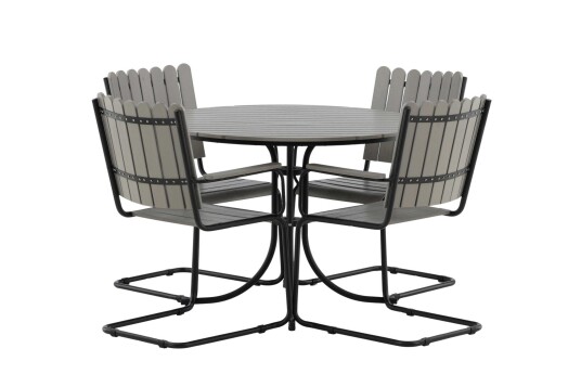 Venture Design Holmsund spisegruppe Grå 4 stoler & bord 103 cm Grå