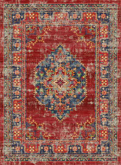 Wilton teppe Soussi rød/multi Størrelse: 160 x 160 cm square