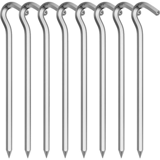 Ukjent merke teltutstyr Kraftige teltplugger i metall 8 pakning for camping presenninger og hardt underlag