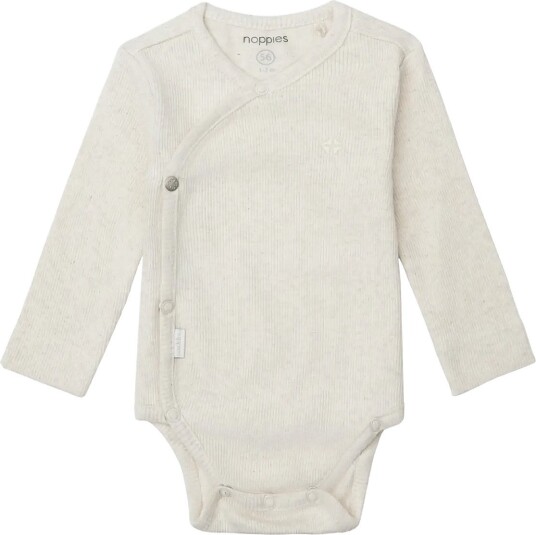 Noppies U Romper Rib Nino Ls P611 OATMEAL MELANGE 74