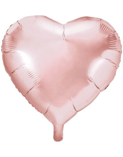 Hjerteformet Rosegullfarget Folieballong 45 cm