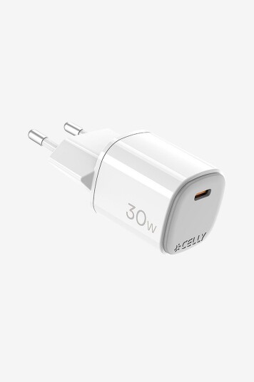 Celly GaN 30W USB-C Hurtiglader for Trådløse Enheter Celly GaN 30W USB-C Hurtiglader for Trådløse Enheter