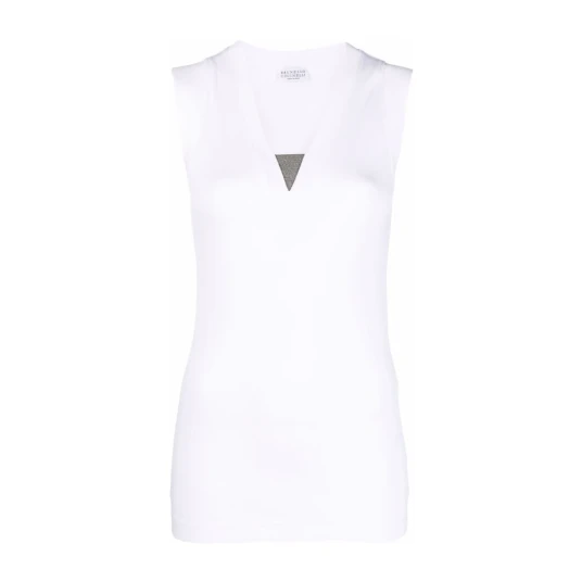 Brunello Cucinelli, Dame, Topper, Hvit, L,