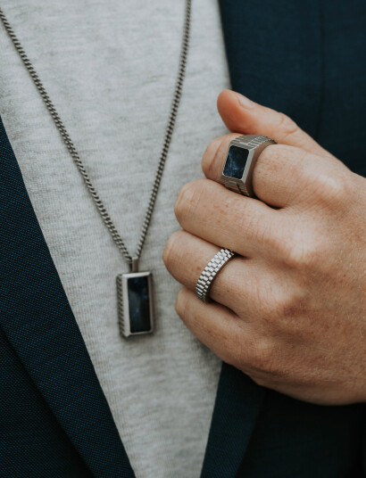 Steel & Barnett Hudson Ring - Silver - 59.5