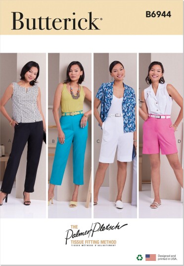 Butterick 6944 Bukse Til Dame F5 16 18 20 22 24