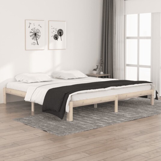 vidaXL Sengeramme heltre furu 200x200 cm