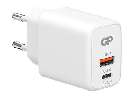 GP WM2B 20W USB-A + USB-C Vegglader for Mobillading