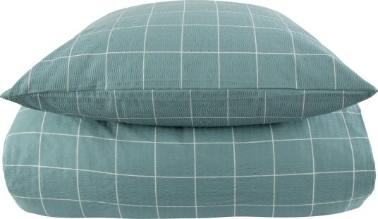 Kreppsengetøy sengetøy   Rutete sengetøy   Dusty Green Check   Borg Living sengesett