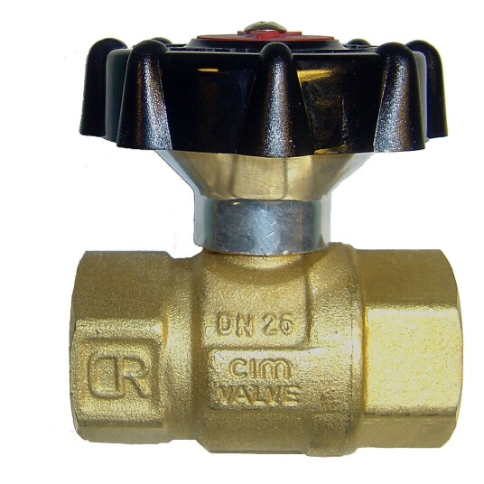 CIM Ballstar kuleventil 610 CR 1", med gir, muffe/muffe