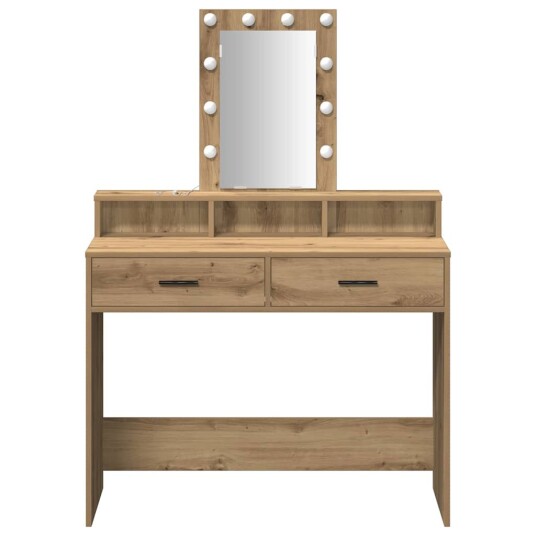 Sminkebord med LED lamper Artisan Eik 100x41x140 cm Sminkebord med LED lamper Artisan Eik 100x41x140 cm